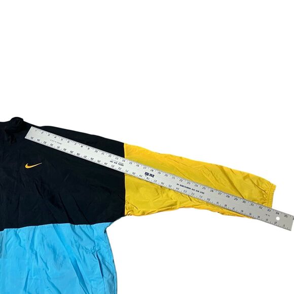 Nike Windbreaker Jacket Mens Blue Yellow Colorblock Retro Logo Streetwear XXL - Picture 10 of 12